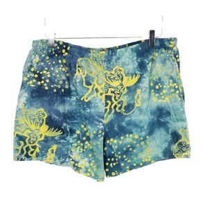 Vintage Global Generation Mens Blue Drawstring Swim Trunks Shorts Size Large